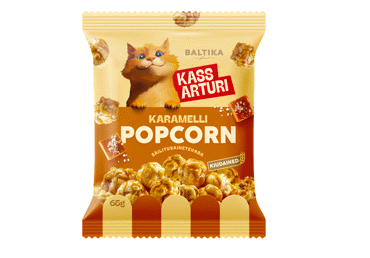 Popkorn karamel.Kass Arturi BALTIKA 65g