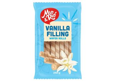 Vahvlirullid vanillitäidis.MIO&RIO 280g