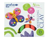 Plastiliin GRAFIA PLUS 6 neoonvärvi